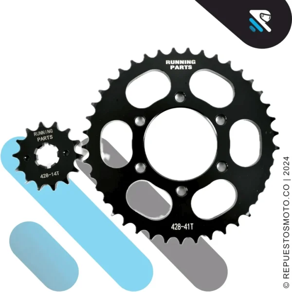 KIT SPROCKET RACING XTZ 150 41/14 428 - Imagen 2