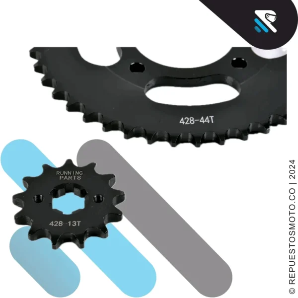 KIT SPROCKET RACING RTR APACHE 160 44/13 428 - Imagen 2