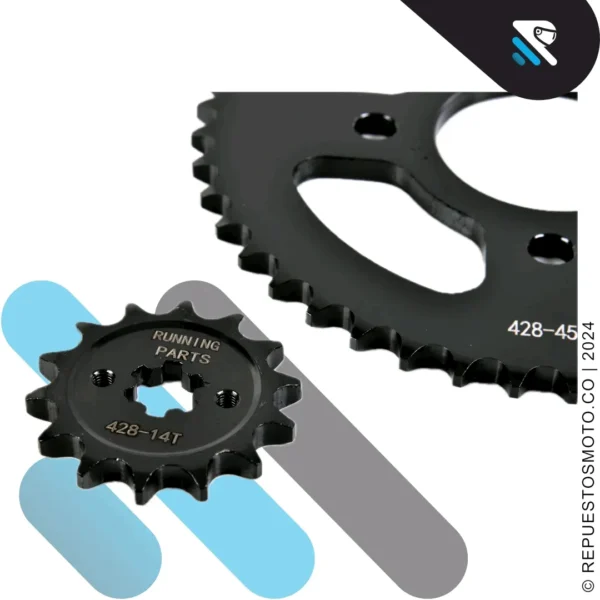 KIT SPROCKET RACING BAJAJ DISCOVER 125 ST 45/14 428 - Image 2