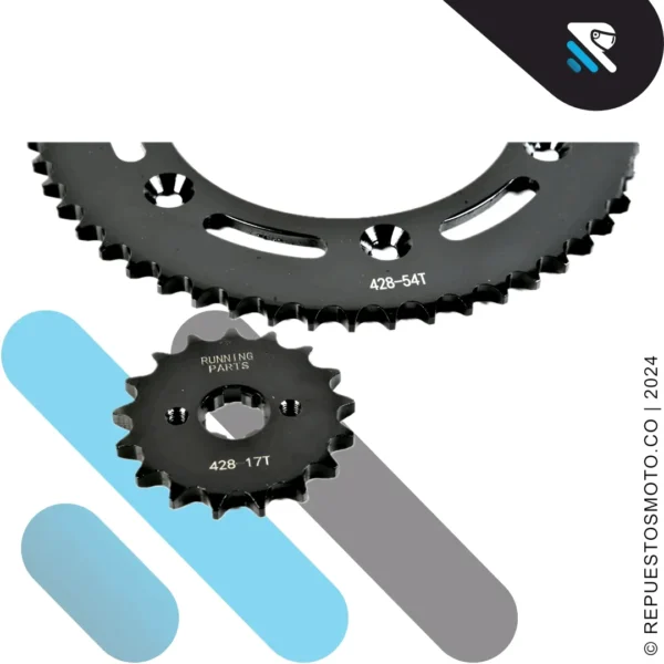 KIT SPROCKET RACING HONDA NXR125 BROS 54/17 428 - Imagen 4