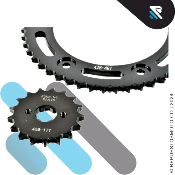 KIT SPROCKET RACING HONDA XR150L/XR125 (SPEED) 48/17 428 - Imagen 2